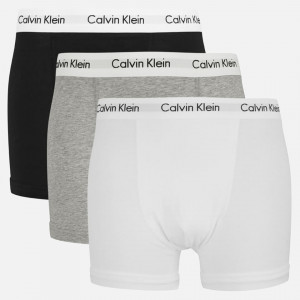 Pánské boxerky Trunks 3pack - Calvin Klein černá/šedá/bílá