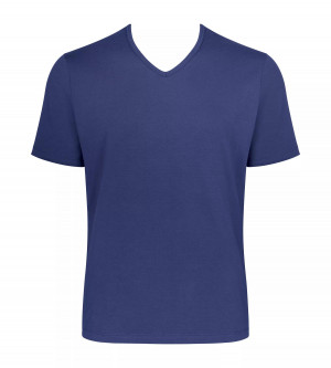 Pánské tričko GO Shirt V-Neck Regular Fit - VINTAGE DENIM - modrá 00QF - SLOGGI VINTAGE DENIM