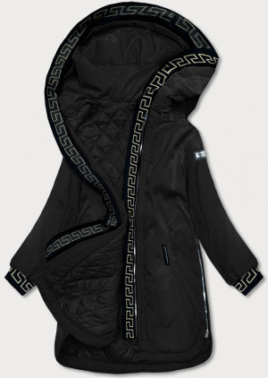Černá dámská bunda s ozdobnou lemovkou (B8150-1) černá