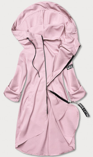 Tenký asymetrický dámský přehoz přes oblečení ve špinavě růžové barvě (B8117-81) Růžová XS (34)