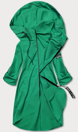 Zelený tenký asymetrický dámský přehoz přes oblečení (B8117-82) zielony XS (34)