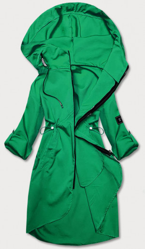 Tenký zelený dámský přehoz přes oblečení s kapucí (B8118-82) zielony XS (34)