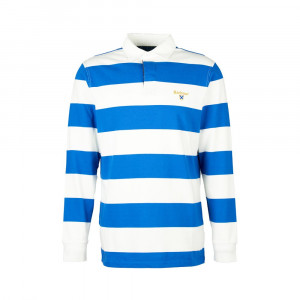 Barbour Bavlněné polo s dlouhým rukávem Barbour Hollywell Stripe Rugby Shirt - Whisper White