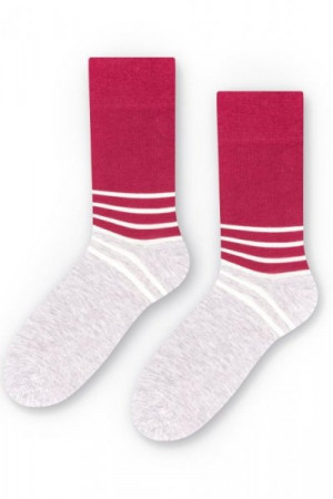 More 078 173 Two colours šedé/bordové Dámské ponožky 39/42 Mix