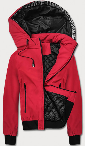 Červená pánská sportovní bunda s kapucí (5M3111-270) Červená
