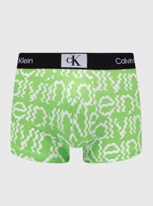 Pánské boxerky NB3406A  AC9 bílá/zelená - Calvin Klein bílo-zelená