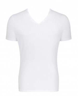 Pánské tílko GO Shirt V-Neck Slim Fit - WHITE - bílé 0003 - SLOGGI WHITE