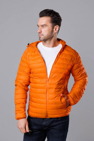Oranžová pánská prošívaná bunda s kapucí (HM112-22) oranžová