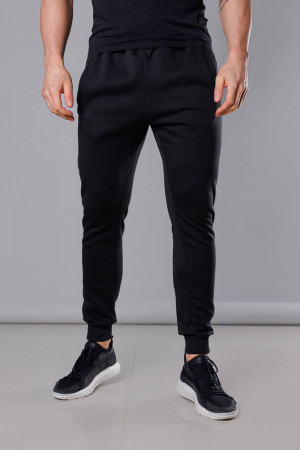 Černé pánské teplákové kalhoty (68XW01-3) černá