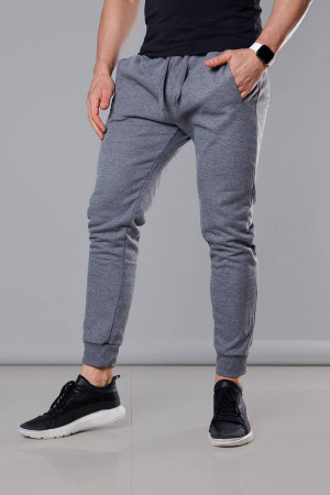 Tmavě šedé pánské teplákové kalhoty (68XW01-5) šedá