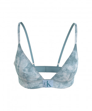 Dámská plavková podprsenka bikini KW0KW02121 OGY modrá - Calvin Klein