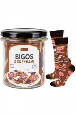 Ponožky SOXO ve sklenici - Bigos  Hnědá 40-45