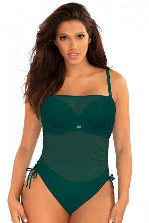 Jednodílné plavky S1093V1 Fashion24 zelené- Self