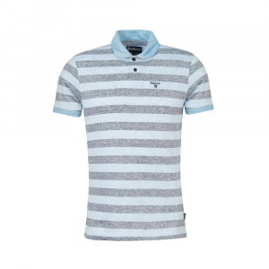 Barbour Pruhované polo tričko Barbour Thorley Polo — Powder Blue