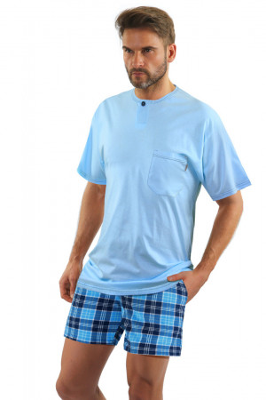 Pánské pyžamo s krátkými rukávy 2629/13 modrá