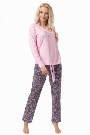 Key LNS 794 B23 Dámské pyžamo XL růžová-grafitová