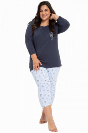 Taro Magnolia 3012 Z24 Dámské pyžamo plus size XXL tmavě modrá