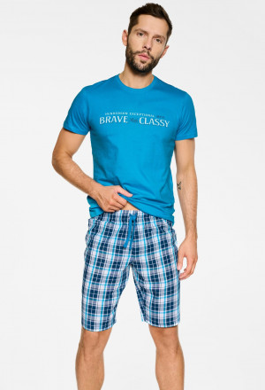 Pánské pyžamo Henderson Premium 39735 Proud kr/r M-3XL Modrá