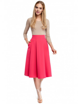 M302 Dámská midi sukně - růžová EU
