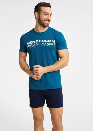 Pánské pyžamo Henderson Core 40679 Fader kr/r M-2XL modrá