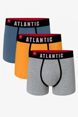 Pánské boxerky 3MH-014 denim-žlutá-šedá  - Atlantic