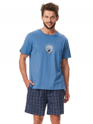 Pánské pyžamo Key MNS 252 A23 M-2XL džínová modř