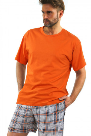 Pánské pyžamo - krátké rukávy 2379/29 oranžová