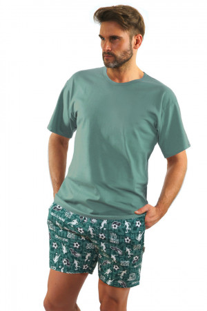 Pánské pyžamo s krátkými rukávy 2242/11 zelená