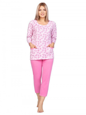 Dámské pyžamo Regina 970 3/4 2XL-3XL  Růžová