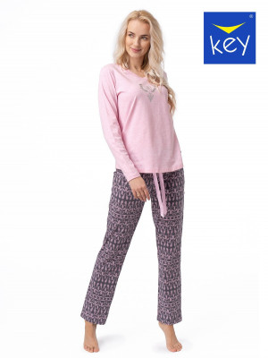 Dámské pyžamo Key LNS 794 B23 S-XL růžovo-grafitový