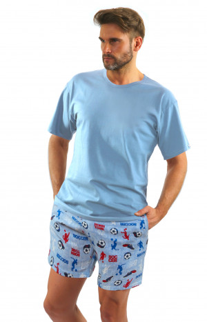 Pánské pyžamo Sesto Senso 2242/09 Blue/Football Pattern