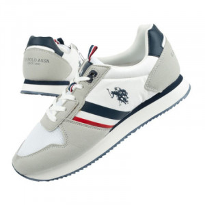 Pánská sportovní obuv NOBIL006-WHI Světle šedá s bílou - U.S. Polo Assn. sv.šedá-bílá