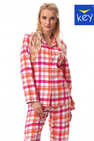 Dámské pyžamo LNS 437 B23 2XL-4XL růžová a bílá 2XL