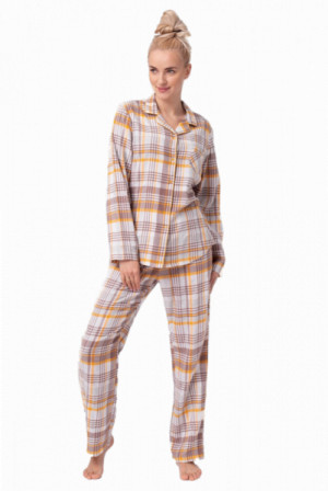 Key LNS 448 B23 Dámské pyžamo plus size XXL ecru