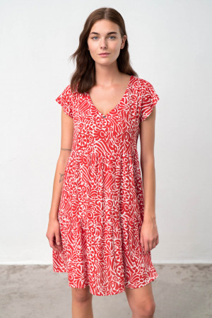 Vamp - Letní dámské šaty – Ceramica RED VALIANT M 18498 - Vamp