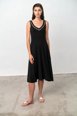 Vamp - Pohodlné dámské šaty – Syrah BLACK M 18490 - Vamp