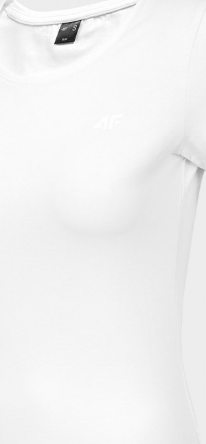 Dámské bavlněné tričko 4F TSD300 Bílé Bílá