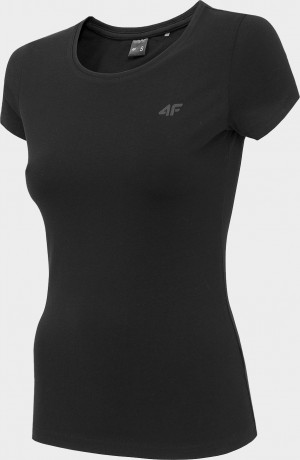 Dámské bavlněné tričko 4F TSD300 Černé Černá
