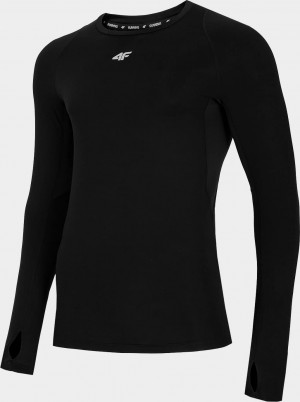 Pánské běžecké tričko 4F TSMLF012 černé deep black solid