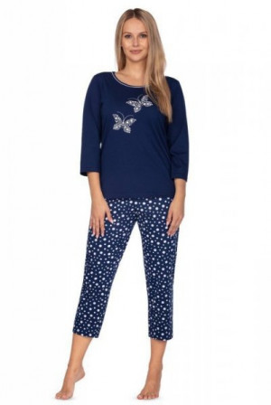 Regina 642 Dámské pyžamo plus size XXL tmavě modrá