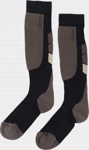 Pánské lyžařské ponožky Outhorn OTHAW22UFSOM010 hnědá Hnědá 39-42