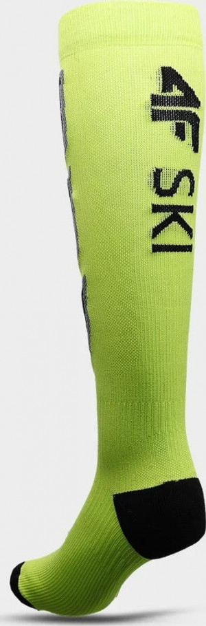 Pánské lyžařské ponožky 4F AW22UFSOM030 neonově zelené Zelená 39-42