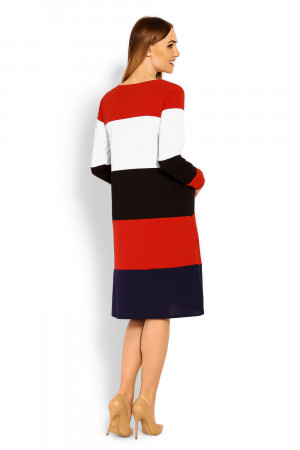 Dámské šaty model 114520 - PeeKaBoo  červená-bílá-granátová L/XL