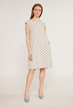 Monnari Šaty Polka Dot Dress Multi Beige