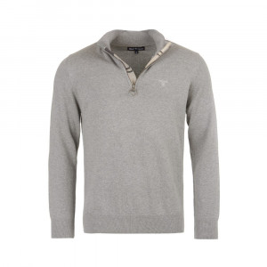 Barbour Cotton Half Zip Sweater — Grey Marl