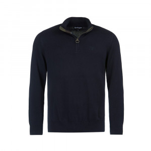 Barbour Cotton Half Zip Sweater — Navy