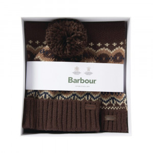 Barbour Fairisle Beanie & Scarf Gift Set — Autumn Dress