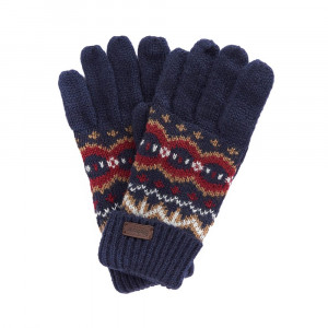 Barbour Case Fairisle Gloves — Cranberry
