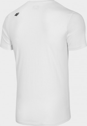 Pánské bavlněné tričko 4F TSM302 Bílé Bílá 3XL