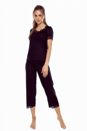 Eldar First Lady Aster Plus Dámské pyžamo plus size 3XL černá-černá